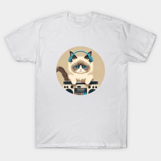 Cute DJ Ragdoll Cat T-Shirt